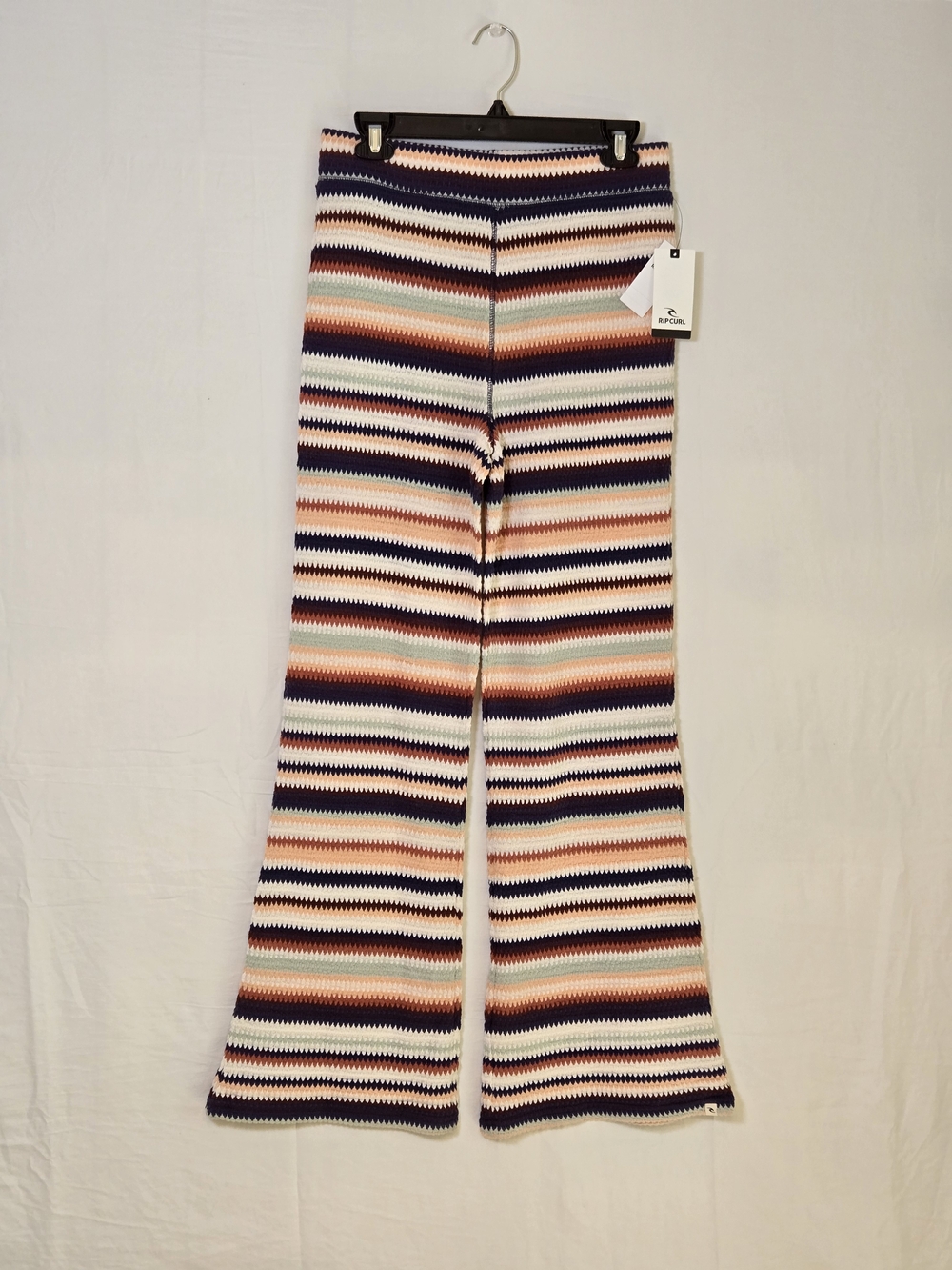 Rip Curl Multicolor Chevron Knit Pants in Navy, White, Peach & Mint